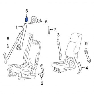 New OEM Front Right Seat Belt Retractor Cover Fits, 2006-2008 Ford F-150 - Part # 6L3Z18610E06AA