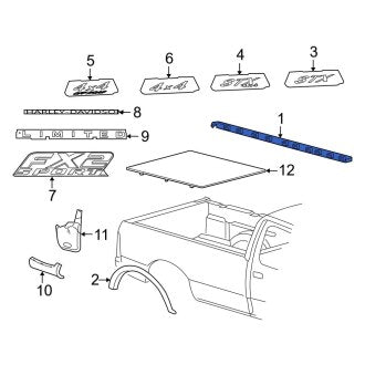 New OEM Rear Right Rearward Truck Bed Molding Fits, 2004 Ford F-150 - Part # 4L3Z83291A40AAA