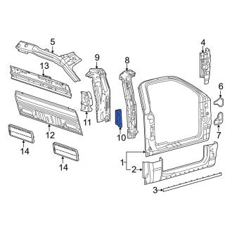 New OEM Right Body B-Pillar Reinforcement Fits, 2009-2014 Ford F-150 - Part # 9L3Z15250A06A