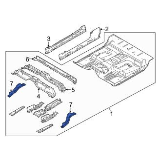 New OEM Right Floor Side Rail Reinforcement Fits, 2011-2014 Ford F-150 - Part # BL3Z1510534A