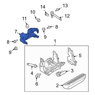 New OEM Left Running Board Mounting Bracket Fits, 2009-2014 Ford F-150 - Part # 9L3Z16A417A