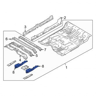 New OEM Left Floor Pan Reinforcement Fits, 2011-2014 Ford F-150 - Part # BL3Z1810129A