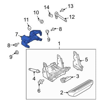 New OEM Front Right Running Board Mounting Bracket Fits, 2009-2014 Ford F-150 - Part # 9L3Z16A416A