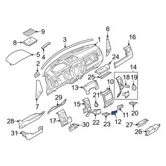New OEM Right Outer Instrument Panel Cover Fits, 2009-2010 Ford F-150 - Part # 9L3Z1504338BH