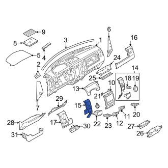New OEM Left Inner Instrument Panel Cover Fits, 2009-2010 Ford F-150 - Part # 9L3Z1504338CB