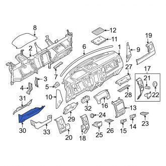 New OEM Instrument Panel Knee Bolster Fits, 2011-2014 Ford F-150 - Part # BL3Z1504459AD