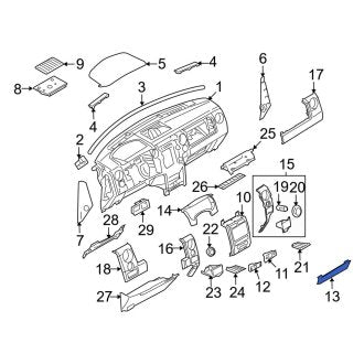 New OEM Lower Instrument Panel Molding Fits, 2009-2010 Ford F-150 - Part # AL3Z15046B32AD