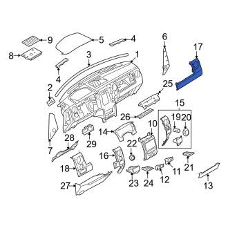 New OEM Right Outer Instrument Panel Cover Fits, 2009-2010 Ford F-150 - Part # 9L3Z1504338BG