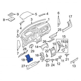 New OEM Left Outer Instrument Panel Cover Fits, 2010 Ford F-150 - Part # AL3Z1504338CB