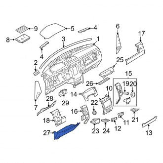 New OEM Instrument Panel Knee Bolster Fits, 2009-2010 Ford F-150 - Part # 9L3Z1504459AA