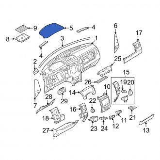 New OEM Upper Instrument Panel Cover Fits, 2009-2010 Ford F-150 - Part # 9L3Z15045F20BB