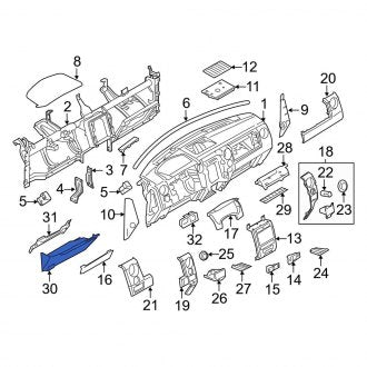 New OEM Instrument Panel Knee Bolster Fits, 2011-2014 Ford F-150 - Part # BL3Z1504459BD