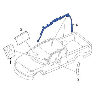 New OEM Left Curtain Air Bag Fits, 2009 Ford F-150 - Part # 9L3Z78042D95A