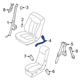 New OEM Rear Right Seat Belt Receptacle Fits, 2009-2010 Ford F-150 - Part # 9L3Z1660044BB