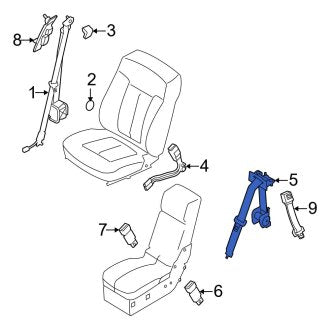 New OEM Front Center Seat Belt Fits, 2009-2010 Ford F-150 - Part # 9L3Z15611B64BA