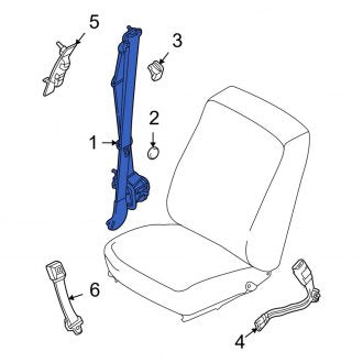 New OEM Rear Center Seat Belt Lap and Shoulder Belt Fits, 2009-2010 Ford F-150 - Part # AL3Z16611B64AB