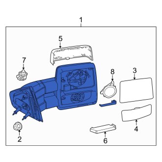 New OEM Front Right Door Mirror Fits, 2009-2010 Ford F-150 - Part # 9L3Z17682CAPTM