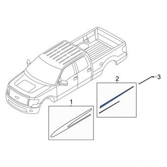 New OEM Center Right Trim Stripe Tape Fits, 2010-2011 Ford F-150 - Part # AL3Z16255A66AA