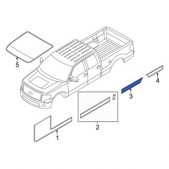 New OEM Center Right Trim Stripe Tape Fits, 2012-2013 Ford F-150 - Part # CL3Z18255A36AA