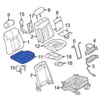 New OEM Rear Left Seat Cover Fits, 2011-2014 Ford F-150 - Part # DL3Z1663805CB