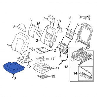 New OEM Front Right Seat Cover Fits, 2017-2020 Ford F-150 - Part # HL3Z1662900BA