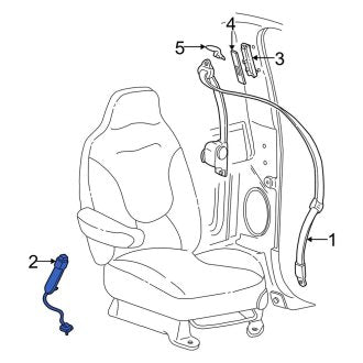 New OEM Front Left Seat Belt Receptacle Fits, 1997-1998 Ford F-150 - Part # F65Z1561203AAD