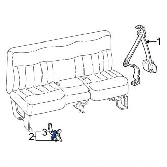 New OEM Rear Center Left Seat Belt Receptacle Fits, 1997-2002 Ford Expedition - Part # XL1Z7860045DDD
