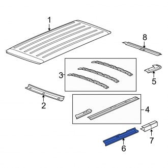 New OEM Right Roof Side Rail Reinforcement Fits, 2008-2014 Ford E-series - Part # F2UZ1527946A