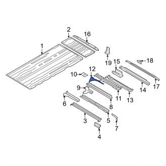 New OEM Rear Left Rearward Floor Pan Reinforcement Fits, 1992-2014 Ford E-series - Part # 8C2Z1510845A
