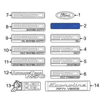 New OEM Rear Door Emblem Fits, 2008, 2010-2014 Ford E-series - Part # 9C2Z1642528A