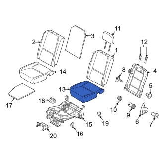 New OEM Front Right Seat Cover Fits, 2011-2013 Ford Transit Connect - Part # BT1Z5862900A