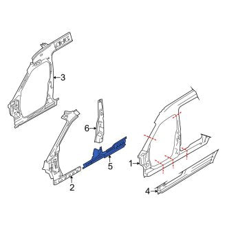 New OEM Left Rocker Panel Reinforcement Fits, 2010-2013 Ford Transit Connect - Part # 2T1Z61100K32A