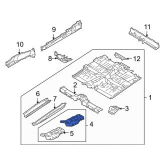 New OEM Floor Pan Reinforcement Fits, 2010-2013 Ford Transit Connect - Part # 9T1Z6111262B