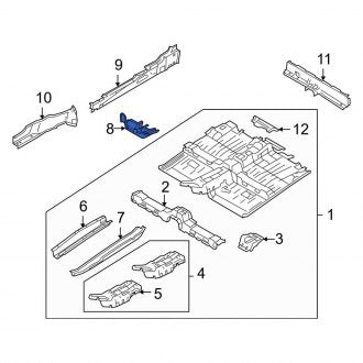 New OEM Right Floor Side Rail Bracket Fits, 2010-2013 Ford Transit Connect - Part # 8T1Z6110062A