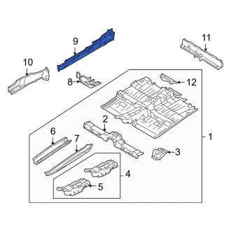New OEM Left Inner Floor Side Rail Fits, 2010-2013 Ford Transit Connect - Part # 9T1Z6110111B