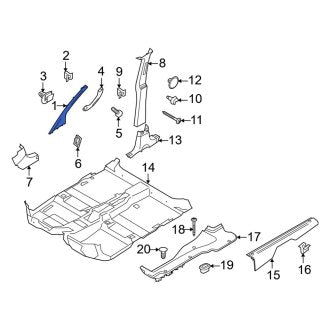 New OEM Right Body A-Pillar Trim Panel Fits, 2011-2013 Ford Transit Connect - Part # BT1Z6103598BB