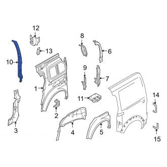 New OEM Rear Right Inner Body D-Pillar Fits, 2010-2013 Ford Transit Connect - Part # 7T1Z6141038A