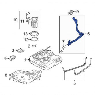 New OEM Fuel Filler Neck Fits, 2010-2013 Ford Transit Connect - Part # 9T1Z9034A