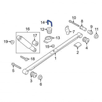 New OEM Leaf Spring Axle U-Bolt Fits, 2010-2013 Ford Transit Connect - Part # 2T1Z5705A