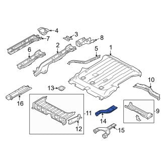 New OEM Rear Center Right Floor Support Fits, 2010-2013 Ford Transit Connect - Part # 9T1Z1761756B