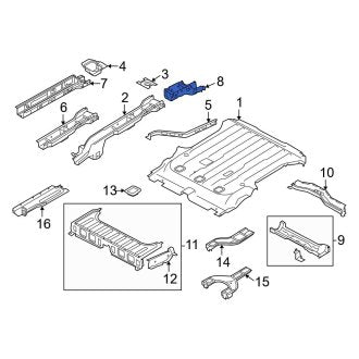 New OEM Rear Right Frame Rail End Fits, 2010-2013 Ford Transit Connect - Part # 9T1Z61045D56A
