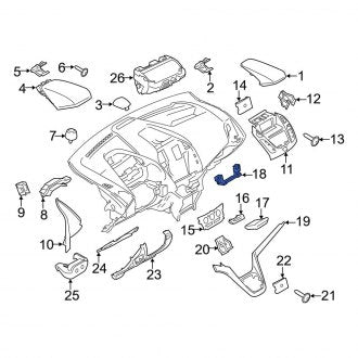 New OEM Center Instrument Panel Bezel Fits, 2014-2018 Ford Transit Connect - Part # DT1Z18842FK