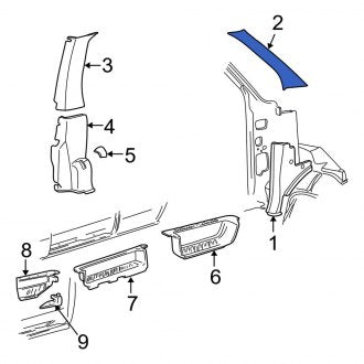 New OEM Right Body A-Pillar Trim Panel Fits, 2003-2005 Ford E-series - Part # 3C2Z1503598AAB