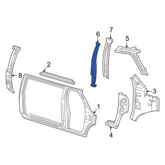 New OEM Right Body B-Pillar Reinforcement Fits, 1992-2014 Ford E-series - Part # F7UZ1528362BB