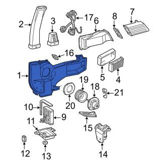 New OEM HVAC Unit Case Fits, 1992-1995, 1997-2008 Ford E-series - Part # 2C2Z19944AA