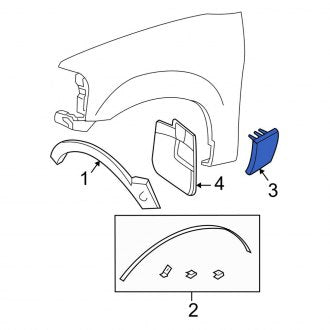 New OEM Right Lower Fender Molding Fits, 2003 Ford Expedition - Part # 2L1Z16A038AAA