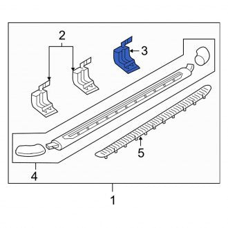 New OEM Rear Right Running Board Mounting Bracket Fits, 2003-2006 Ford Expedition - Part # 2L1Z16A507AD