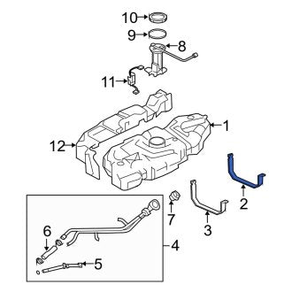 New OEM Front Fuel Tank Strap Fits, 2002-2004 Ford Expedition - Part # 2L1Z9054CA