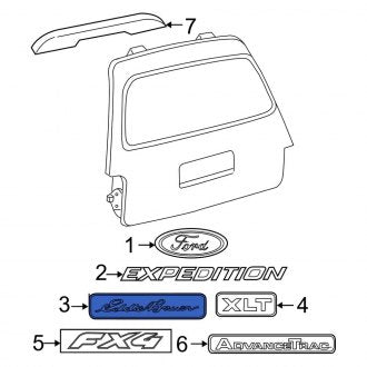 New OEM Rear Hatch Emblem Fits, 2003-2006 Ford Expedition - Part # 2L1Z7842528ABB