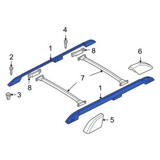 New OEM Right Roof Luggage Carrier Side Rail Fits, 2007-2009 Ford Expedition - Part # 7L1Z7855114DA